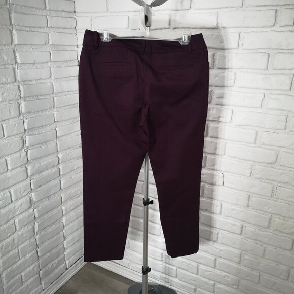 Merona Modern Ladies Size 10 Stretch Burgundy Narrow Legs Pants - Picture 2 of 11